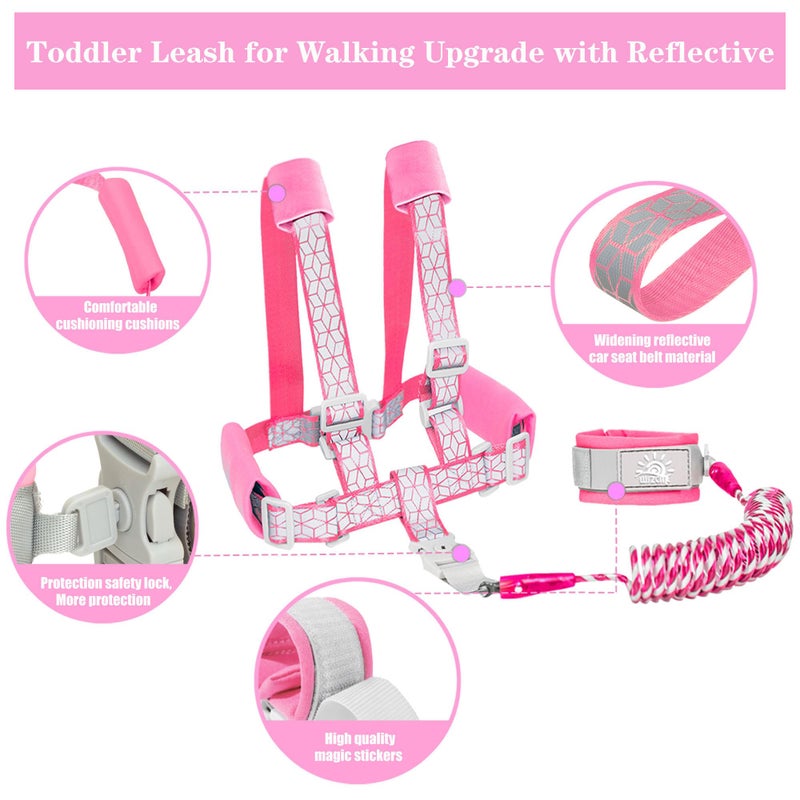 WSZCML Toddler Leash -Anti Lost Wrist Link for Toddlers -Toddler Harness with Lock for Kids,Baby Leash,Leash for Toddlers,Wrist Leashes,Child Leashes for Toddlers,Upgrade with Reflective Tape Liner for Kids - Image 3